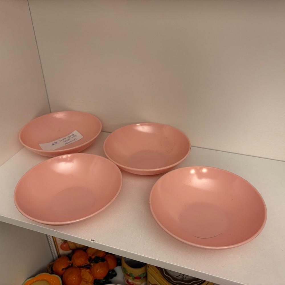 Vintage Sun Valley Melmac Pink Bowls Set of 4 Mid Century Melamine USA Made